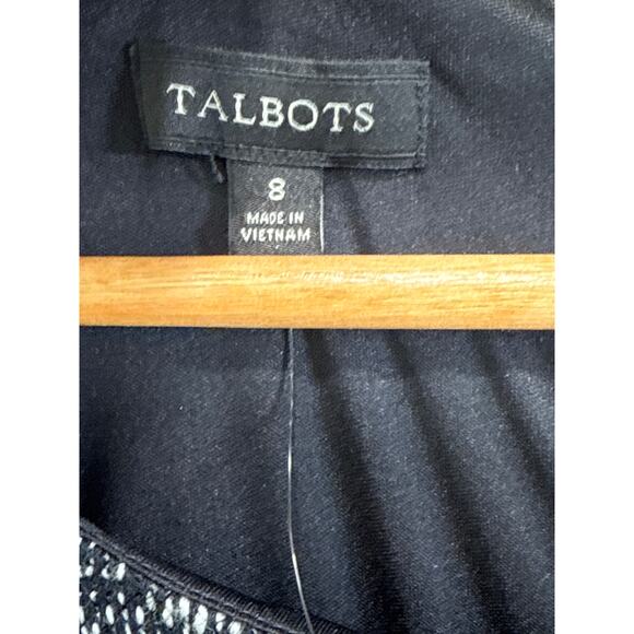 Talbots Women’s Berekley Black White Tweed Seamed Fit and Flare Dress Size 8 NWT - Picture 3 of 8